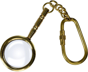 <b>Vintage</b> Brass Magnifying Glass Keychain Antique Pocket Magnifier Decorative <b>Key</b> Ring Reading Glass Gift - Product Image 1