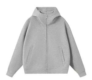 Sweat-shirt à capuche zippé pour homme, streetwear premium, fermeture éclair intégrale, tissu doux, coupe décontractée, style urbain, tendance, mode décontractée - Product Image 3