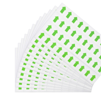 Rouleau d'étiquettes autocollantes imperméables flèches rouges et vertes pour le contrôle qualité et la logistique d'entrepôt (vente en gros)