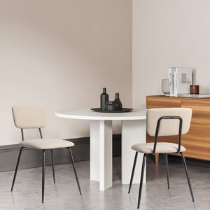 Ensemble moderne de 6 chaises de salle à manger rembourrées blanches pour la cuisine, le bar, le bureau - Product Image 5