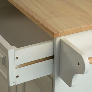 Carrello da Cucina Mobile Regolabile con Ampio Piano in Legno di Gomma, Isola e Carrello da Cucina con Diverse Caratteristiche e Armadietto - Product Image 6