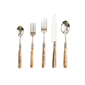 Luxury Metal Mirrored Portability Steel <b>Flatware</b> Set Bone Cutlery <b>Flatware</b> Set Silverware Bone,Horn Handle High Quality Cutlery - Product Image 1