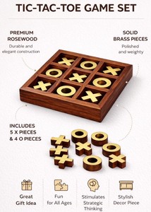 Jeu de Tic Tac Toe en Bois Montessori, Activité Éducative de Développement Cognitif, Outil d'Apprentissage pour la Maternelle, Jeu Familial - Product Image 5