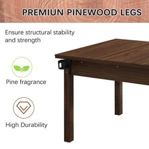 63\" X 40\" <b>Solid</b> <b>Wood</b> Dining <b>Table</b> with Non-Slip Placemats Removable <b>Table</b> <b>Top</b> for 4-6 Players for Board & Gaming - Product Image 6