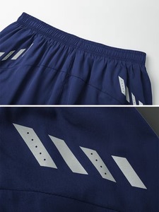 Men's Navy Blue Quick Dry Sport Shorts With Pockets Elastic Waist <b>Mid</b> Length Solid Color Athletic Workout Running Shorts - Product Image 6