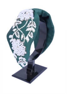 Nouveau serre-tête orné de perles vert émeraude pour tenues de fêtes et de cérémonies, fait main, perlé et rembourré, pour femmes et filles 2026 - Product Image 1
