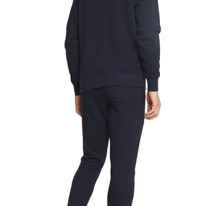 Custom Logo Outerwear Men's Navy Hooded Sweatshirt <b>Set</b> Casual <b>Knitted</b> Tracksuit Winter 100% Cotton Breathable - Product Image 6