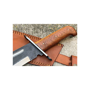 Cuchillo clásico de hoja fija de gran venta con mango de madera remachado y hoja bicolor - Product Image 4