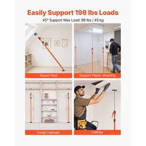 Set di 4 Pali Telescopici in Acciaio 49.2-114.6 Pollici per Supporto Armadietti, Sistema di Regolazione Rapida a 3 Mani, Capacità di Carico 198 Libbre - Product Image 3