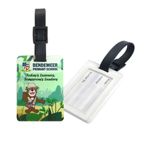 Étiquette à bagage en caoutchouc PVC personnalisée de haute qualité Etiquettes à bagage en silicone à code QR Etiquette à bagage en caoutchouc souple avec sangle au design libre