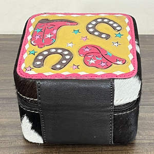 Nouvelle boîte à bijoux portable en cuir de vachette façonnée à la main avec fermeture éclair pour le rangement des bijoux, mini étui de voyage en cuir véritable - Product Image 5