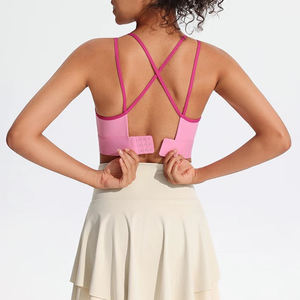 Sujetador deportivo de yoga para mujer con espalda hermosa y contraste, con cierre integrado, cómodo, de alto impacto, para fitness y ejercicio - Product Image 2