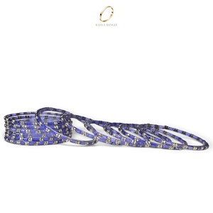 Bracelets en verre violet vibrant de style cachemire, ornés de cristaux de zircon, pour femmes, bijoux de mode indienne pour mariage, vente en gros - Product Image 4