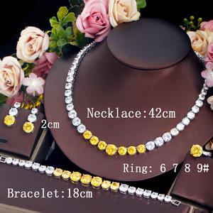 Parure de bijoux de mariée en moissanite taille brillant certifiée, plaqué argent rhodié, alliage laiton-cuivre, collier et boucles d'oreilles pour femme - Product Image 6