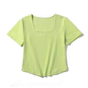 Men's Solid Color Short Sleeve <b>Crop</b> <b>Top</b> O-Neck Knitted T-Shirt Slim Fit Breathable Casual Style - Product Image 3