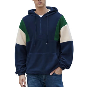Sudadera con capucha para hombre, diseño colorblock, forro polar Sherpa, gruesa, para invierno - Product Image 6