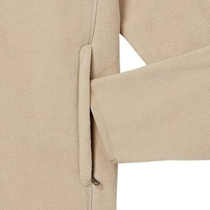 Men's Beige <b>Hooded</b> <b>Fleece</b> <b>Jacket</b> Zipper Front Regular Fit Casual Winter Wear Solid Color Knitted Pullover Hoodie OEM Service - Product Image 4