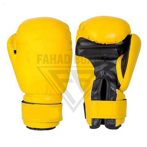 Guantes de Boxeo de Piel de Alta Calidad, Color Negro y Amarillo, Diseño Moderno, Protección para las Manos, Color Blanco con Nervaduras Azules, Buen Vendedor - Product Image 1