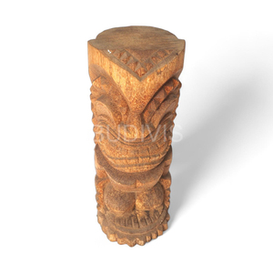 Tabouret de café en bois Totem Tiki Guardian, mobilier tribal fait main pour la vente en gros, idéal pour l'aménagement de complexes hôteliers et de villas - Product Image 2