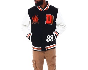 Chaqueta Varsity de Moda Urbana con Bordado y Estampado de Último Diseño, Chaqueta Deportiva de Invierno para Hombre, Tallas Grandes - Product Image 3