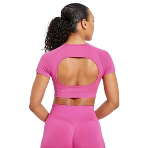 Haut court sans couture pour femme, doux, confortable, extensible, respirant, idéal pour le sport et l'entraînement, vente en gros personnalisée - Product Image 4