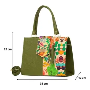 Sac fourre-tout en jute vert naturel, résistant, réutilisable, écologique, pour les courses au supermarché et l'usage quotidien - Product Image 3