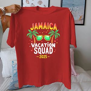 JAMAICA Vacation squad 2025 Camiseta de algodón puro Mujer ajuste cómodo - Product Image 3