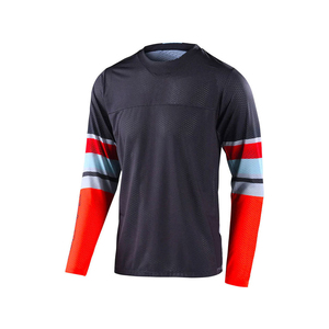ชุดแข่งรถมอเตอร์ไซค์ผู้ชาย แขนยาว เสื้อเจอร์ซีย์และกางเกงขายาว สีแดง ดำ เทา พิมพ์ลายแบบซับลิเมชั่น แห้งเร็ว ใช้ได้ทุกฤดู - Product Image 3