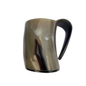 Taza de cuerno natural hecha a mano, estilo rústico, de cuerno de búfalo, para servir cerveza, café y té al estilo vikingo. - Product Image 3