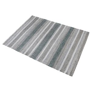 Tapis d'intérieur rectangulaire moderne à rayures en polyester tissé plat avec envers antidérapant en latex pour salon - Product Image 4
