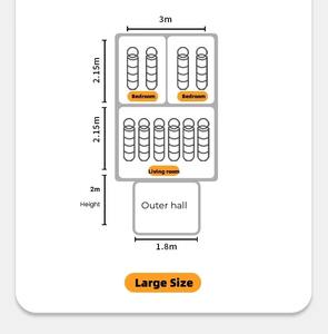 6-8 Person Two Bedroom Family Camping Tent Spacious One Living Room Oxford Double Layer Quick Opening - Product Image 3