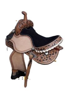 ADEEFA, sillín de carreras de barril occidental de cuero hecho a mano con construcción duradera, diseño ligero, calidad Premium - Product Image 2