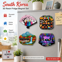Magnet Kulkas Resin 3D Makanan Jalanan Korea Selatan Seoul Kustom, Suvenir Miniatur Ramah Lingkungan, Dekorasi Rumah Pernikahan Paskah Grosir