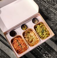 Boîte d'emballage en papier écologique personnalisée pour mini-burgers, frites, beignets, sauces, sushis, gâteaux, pâtisseries, biscuits, brownies