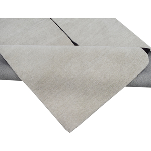 Modern Hand-Tufted Silk Wool Rectangular Area <b>Rug</b> Abstract Minimalist High-Low Pile Design Neutral Cream <b>Black</b> - Product Image 5