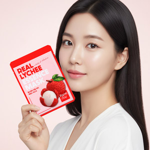มาส์กหน้าสมุนไพร FARMSTAY REAL LYCHEE ESSENCE (10 ชิ้น) ขนาดพกพา ช่วยเติมความชุ่มชื้น กระชับผิว บำรุงผิว เหมาะสำหรับทุกสภาพผิว - Product Image 5