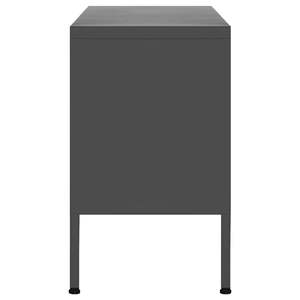 Meuble TV rectangulaire en acier gris avec niveleurs moyens, type support - Product Image 4