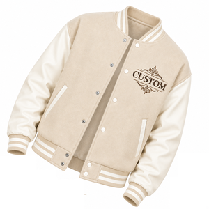 Chaqueta Varsity Personalizada de Textura Suave Premium con Mangas Acanaladas Reversibles, Diseño Clásico con Botones, Estilo Urbano Unisex - Product Image 4