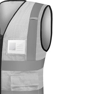 Chaleco de Seguridad Unisex de Alta Visibilidad con Cierre de Cremallera, Material 100% de Buena Calidad, Transpirable, para Hombre, ANSI Clase 2, con Luz LED Intermitente - Product Image 3