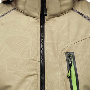 Veste de moto coupe-vent à capuche pour homme, motif camouflage, fermeture éclair, style sportif, vêtement d'automne, coque en polyester - Product Image 2