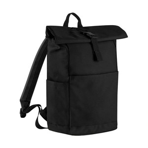 Sac à dos minimaliste en toile noire 15 pouces, léger, coque souple, fermeture à rabat rectangulaire, usage quotidien, unisexe - Product Image 3