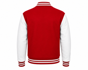 Dumela Custom Red <b>White</b> Varsity Bomber <b>Jacket</b> <b>Men</b> Embroidered Regular Fit Winter Outerwear Windproof OEM Service - Product Image 2