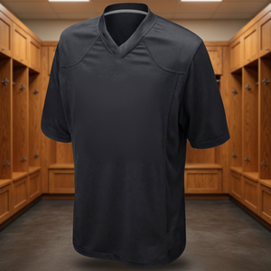 Maillot de football américain respirant 100 % polyester en maille, impression par transfert thermique, manches courtes, personnalisable avec nom, numéro et logo, vente en gros pour adultes - Product Image 3