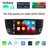 Autoradio Android 14 1 Din avec DSP 4G WiFi pour Fiat/Linea/Punto Evo 2012-2015, Navigation GPS Multimédia Stéréo Audio