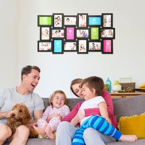 18-Picture Collage <b>Frame</b> Kit for Gallery Home Decor 4\" X 6\" Glass Protection Display with Wall Mounting <b>Black</b> - Product Image 1