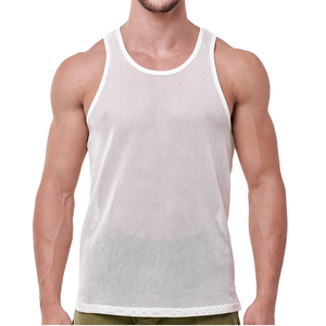 Débardeur de sport en maille personnalisé pour homme, débardeur unisexe en maille respirant, vente en gros de débardeurs ajustés pour homme pour l'entraînement - Product Image 2