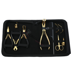 Kit de herramientas para extensiones de cabello: removedor de microperlas, alicates para crimpado, alicates para extensiones de cinta, cortador de queratina, peine de cola y separador de cabello. - Product Image 1