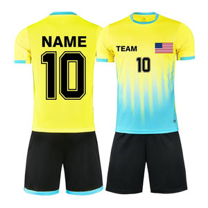 Uniforme de Fútbol de Verano al por Mayor 2026, Conjunto de Camiseta y Pantalón de Alto Rendimiento con Estampado Digital, Mangas Cortas, 100% Poliéster, Secado Rápido - Product Image 6