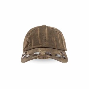 Gorra de Béisbol Vintage a Rayas de 6 Paneles con Decoración de Diamantes de Imitación, Unisex, de Sarga de Algodón, Estilo Casual, Ajustable para Primavera y Otoño - Product Image 4