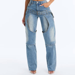 Wholesale Customized Plus Size Breathable Eco-Friendly <b>Elastic</b> <b>Waist</b> Skinny Sexy Women Denim Casual <b>Jeans</b> Pants - Product Image 1